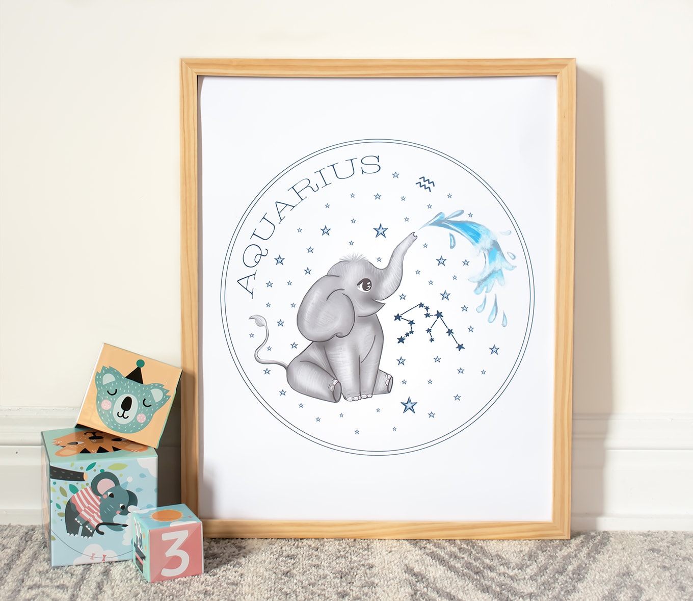 Aquarius art for nursery walls